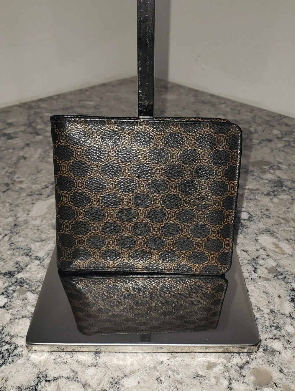 Celine Triomphe Canvas Bifold Wallet With Coin Pocket